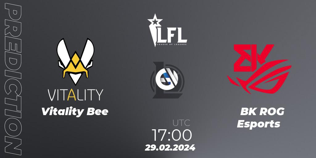 Prognose für das Spiel Vitality Bee VS BK ROG Esports. 29.02.24. LoL - LFL Spring 2024