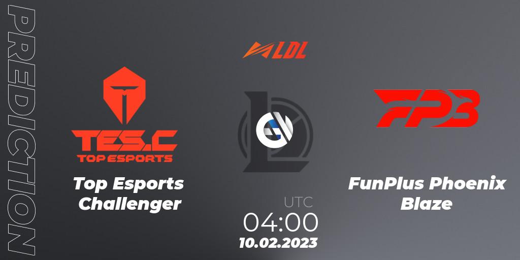 Prognose für das Spiel Top Esports Challenger VS FunPlus Phoenix Blaze. 10.02.23. LoL - LDL 2023 - Swiss Stage