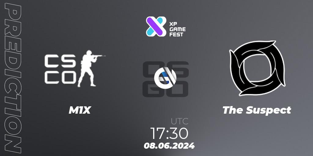 Prognose für das Spiel M1X VS The Suspect. 08.06.2024 at 18:00. Counter-Strike (CS2) - XP Game Fest 2024