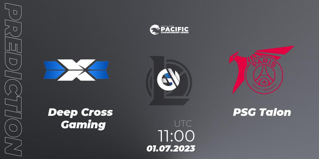 Prognose für das Spiel Deep Cross Gaming VS PSG Talon. 01.07.2023 at 11:10. LoL - PACIFIC Championship series Group Stage