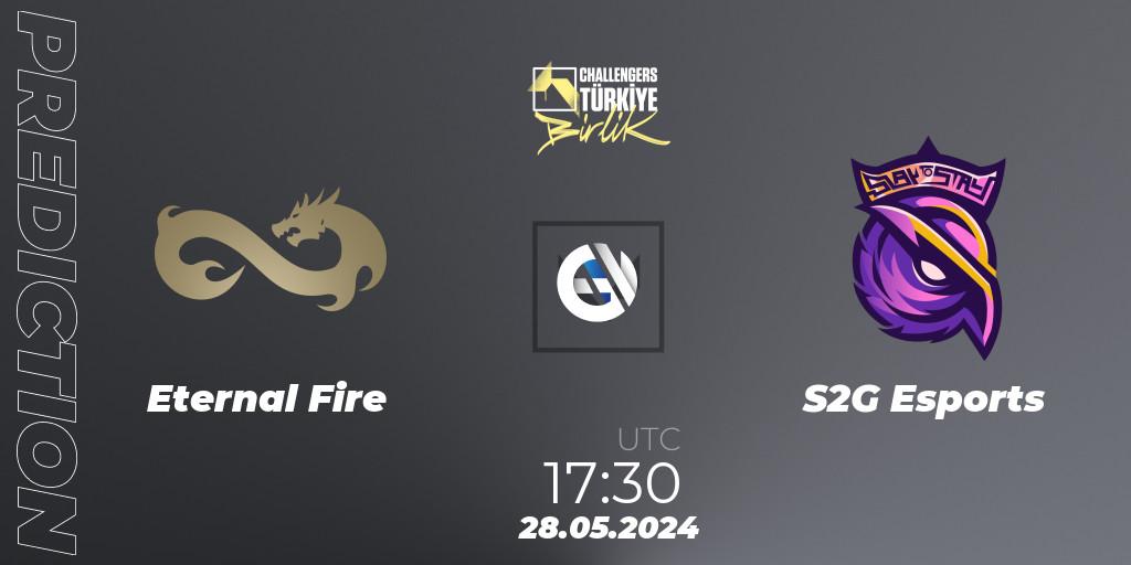 Prognose für das Spiel Eternal Fire VS S2G Esports. 28.05.2024 at 17:30. VALORANT - VALORANT Challengers 2024 Turkey: Birlik Split 2