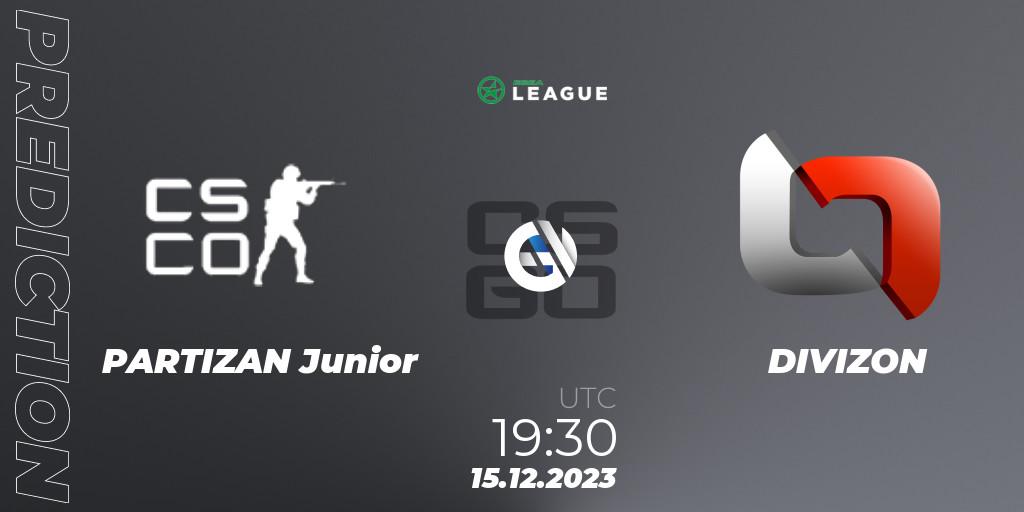 Prognose für das Spiel PARTIZAN Junior VS DIVIZON. 15.12.23. Counter-Strike (CS2) - ESEA Season 47: Intermediate Division - Europe