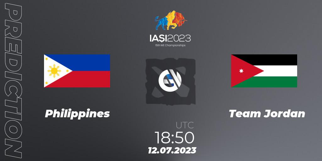 Prognose für das Spiel Philippines VS Team Jordan. 12.07.23. Dota 2 - Gamers8 IESF Asian Championship 2023