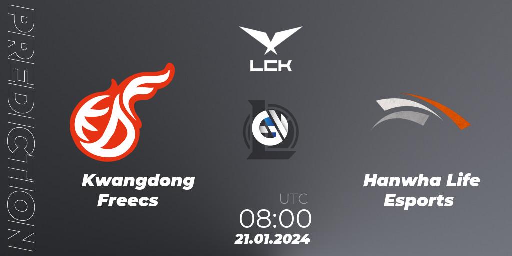 Prognose für das Spiel Kwangdong Freecs VS Hanwha Life Esports. 21.01.24. LoL - LCK Spring 2024 - Group Stage