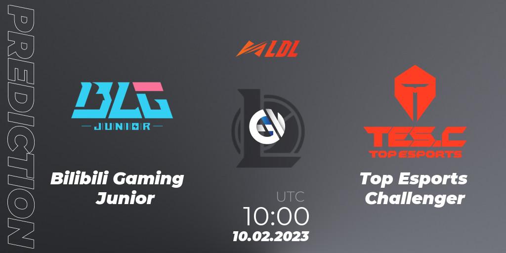 Prognose für das Spiel Bilibili Gaming Junior VS Top Esports Challenger. 10.02.23. LoL - LDL 2023 - Swiss Stage