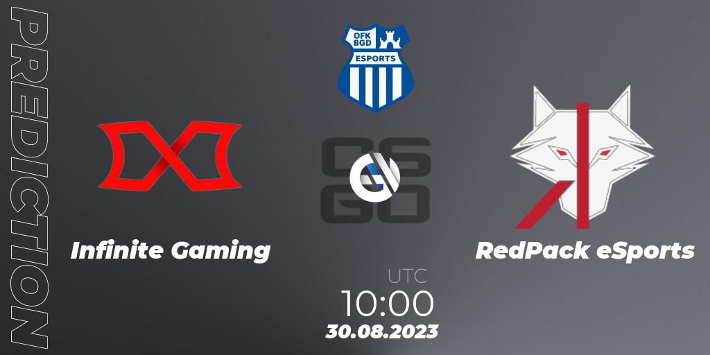 Prognose für das Spiel Infinite Gaming VS RedPack eSports. 30.08.23. CS2 (CS:GO) - OFK BGD Esports Series #1: Balkan Closed Qualifier