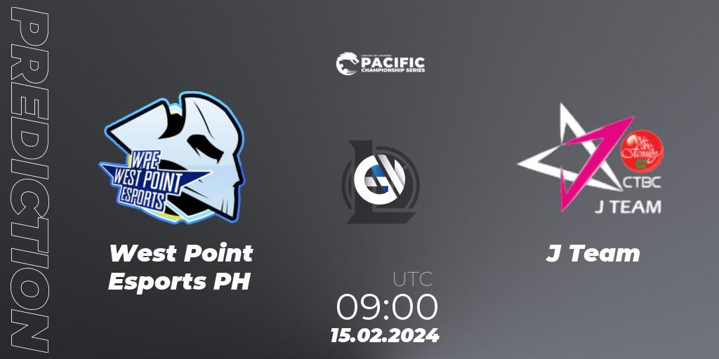 Prognose für das Spiel West Point Esports PH VS J Team. 15.02.24. LoL - PCS Spring 2024
