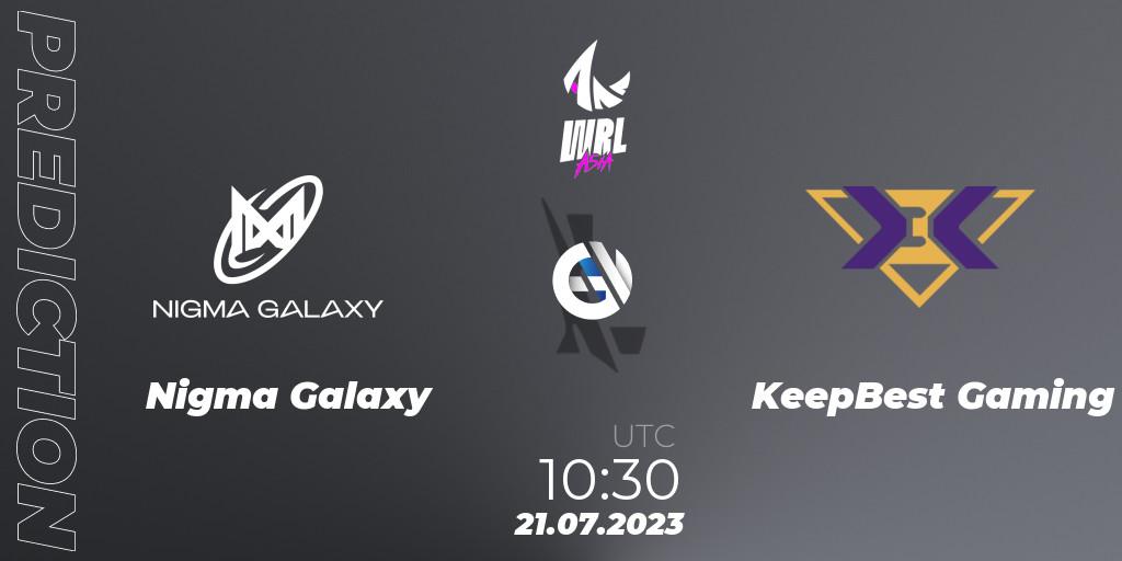 Prognose für das Spiel Nigma Galaxy VS KeepBest Gaming. 21.07.2023 at 10:30. Wild Rift - WRL Asia 2023 - Season 1 - Finals