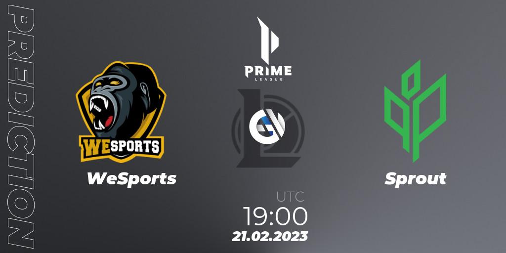 Prognose für das Spiel WeSports VS Sprout. 21.02.2023 at 19:00. LoL - Prime League 2nd Division Spring 2023 - Group Stage