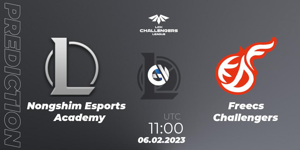 Prognose für das Spiel Nongshim Esports Academy VS Freecs Challengers. 06.02.23. LoL - LCK Challengers League 2023 Spring