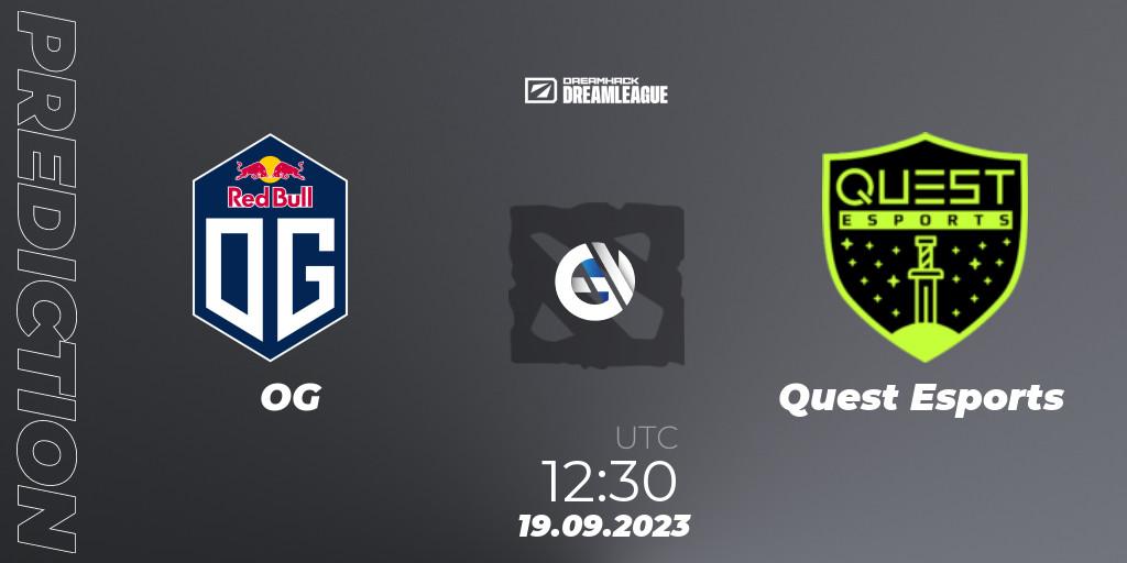 Prognose für das Spiel OG VS PSG Quest. 19.09.2023 at 12:31. Dota 2 - DreamLeague Season 21