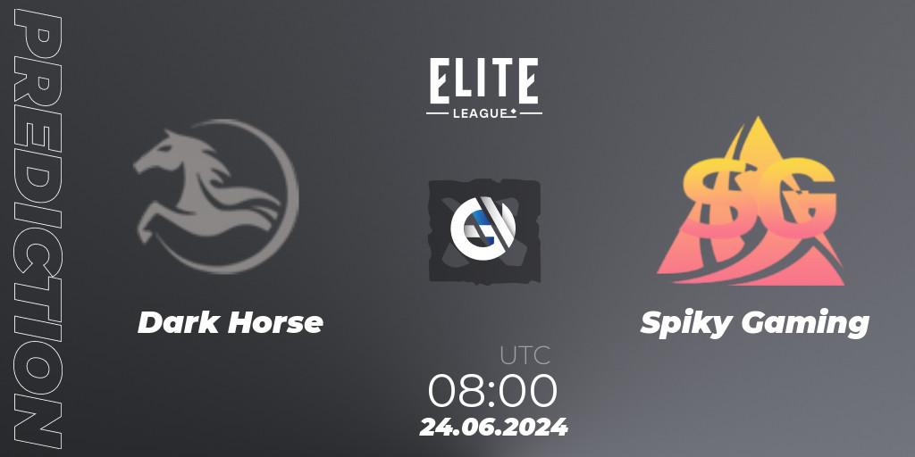 Prognose für das Spiel Dark Horse VS Spiky Gaming. 24.06.2024 at 06:30. Dota 2 - Elite League Season 2: China Closed Qualifier