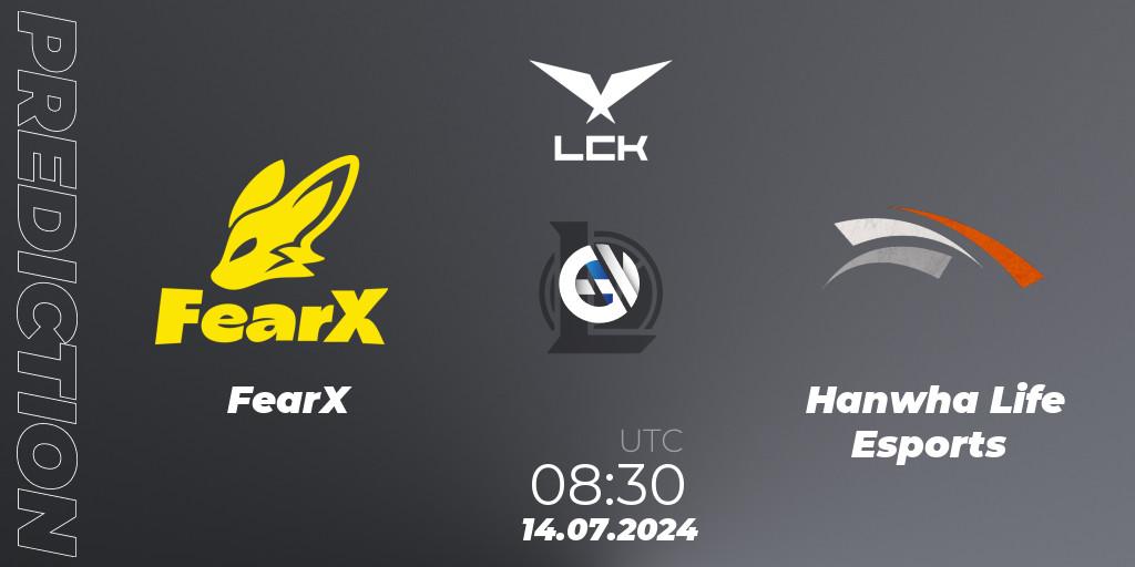 Prognose für das Spiel FearX VS Hanwha Life Esports. 14.07.2024 at 08:30. LoL - LCK Summer 2024 Group Stage