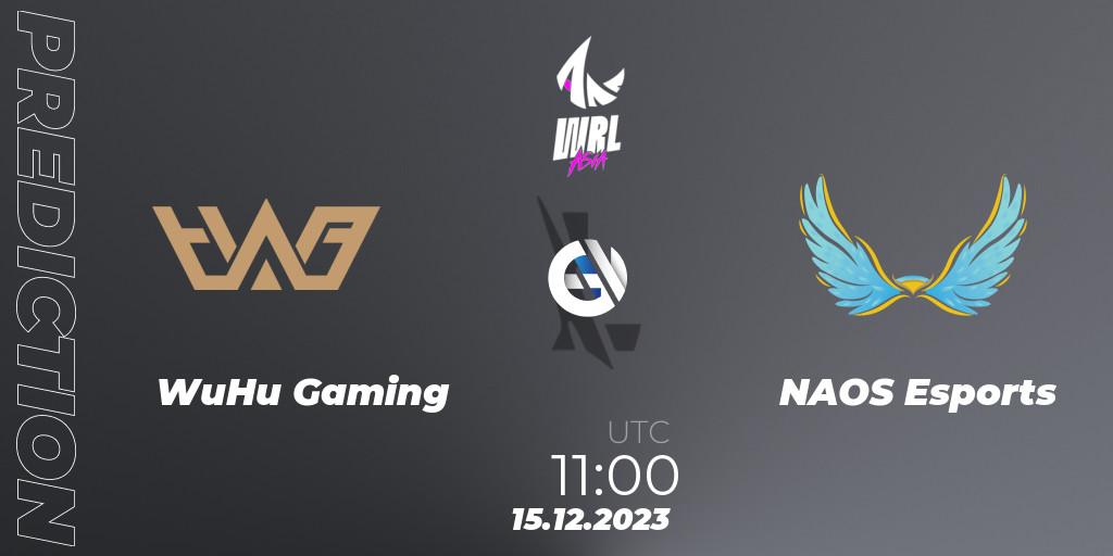 Prognose für das Spiel WuHu Gaming VS NAOS Esports. 15.12.23. Wild Rift - WRL Asia 2023 - Season 2 - Regular Season