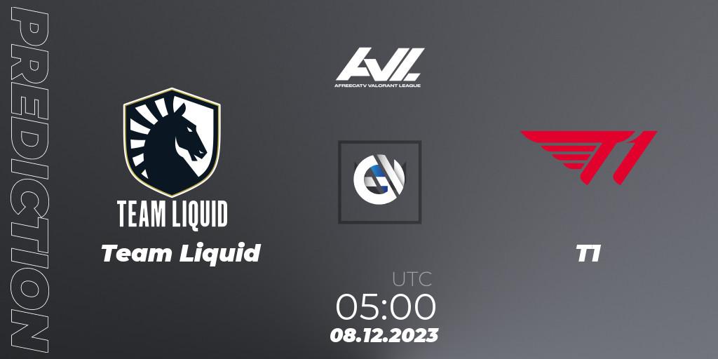 Prognose für das Spiel Team Liquid VS T1. 08.12.23. VALORANT - AfreecaTV VALORANT LEAGUE