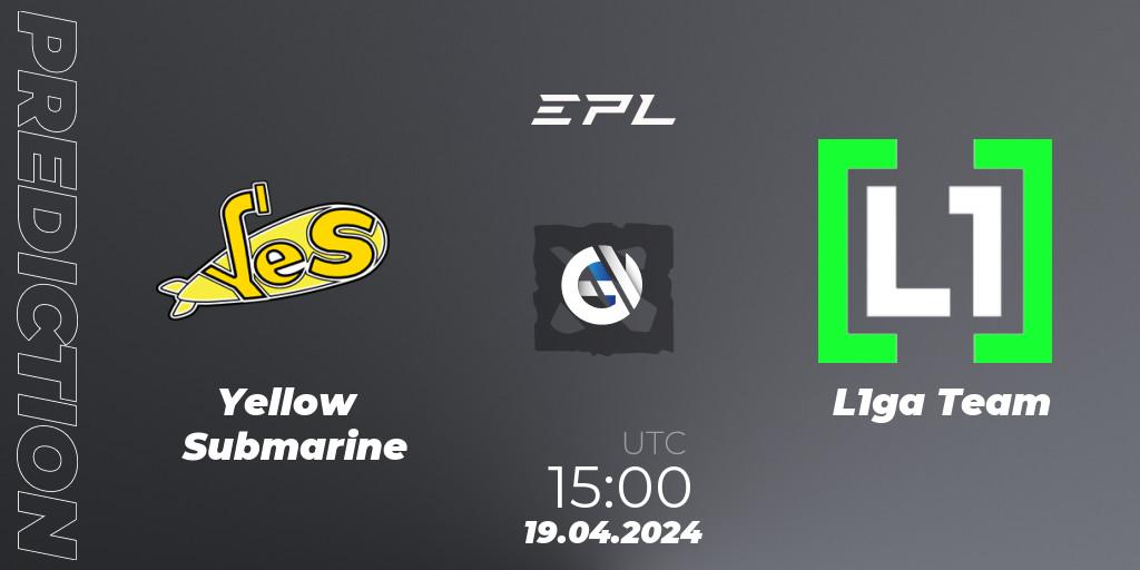 Prognose für das Spiel Yellow Submarine VS L1ga Team. 19.04.24. Dota 2 - European Pro League Season 17