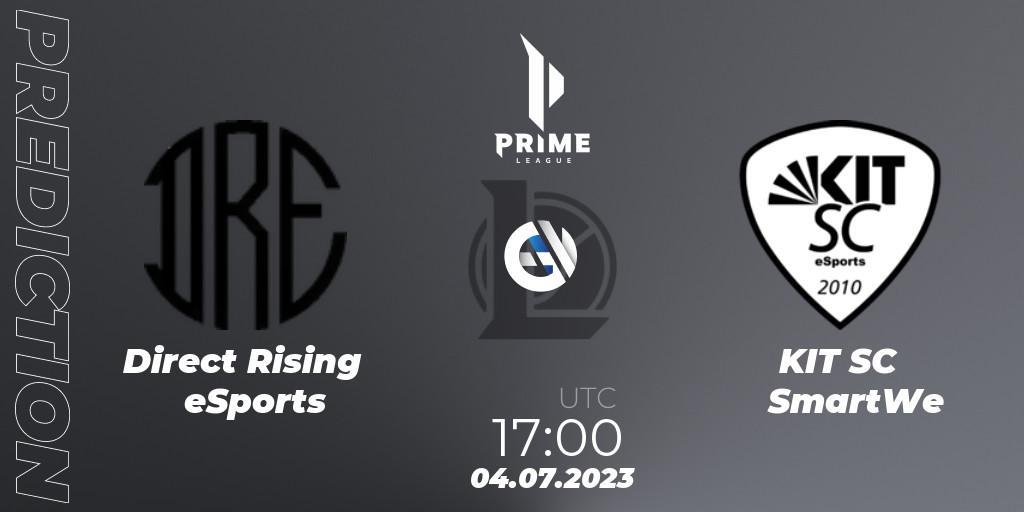Prognose für das Spiel Direct Rising eSports VS KIT SC SmartWe. 04.07.2023 at 17:00. LoL - Prime League 2nd Division Summer 2023