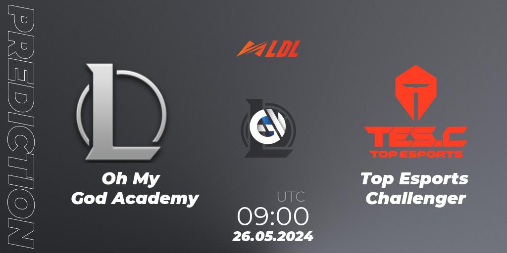 Prognose für das Spiel Oh My God Academy VS Top Esports Challenger. 26.05.2024 at 09:00. LoL - LDL 2024 - Stage 3