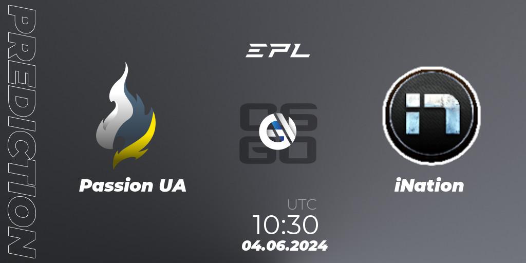 Prognose für das Spiel Passion UA VS iNation. 04.06.2024 at 11:45. Counter-Strike (CS2) - European Pro League Season 16