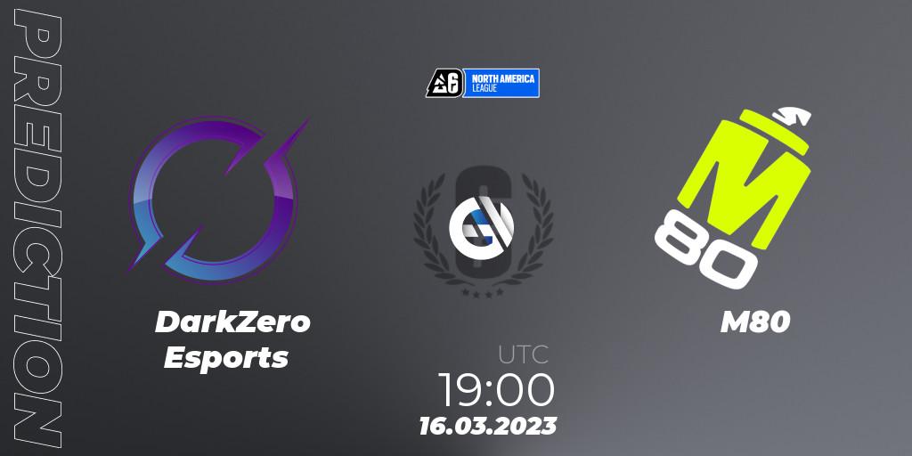 Prognose für das Spiel DarkZero Esports VS M80. 15.03.2023 at 22:40. Rainbow Six - North America League 2023 - Stage 1