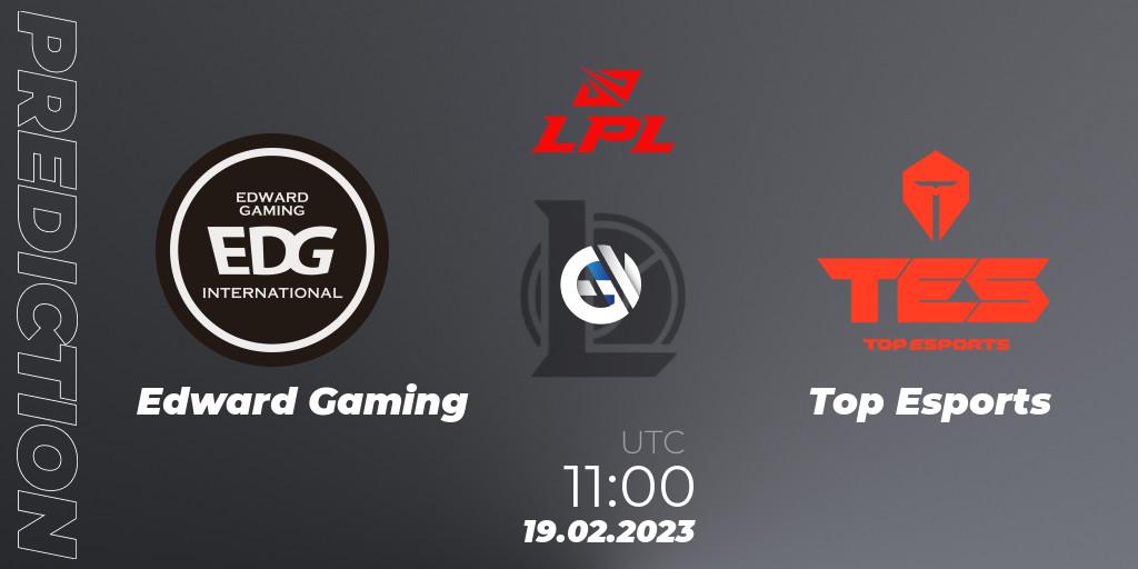 Prognose für das Spiel Edward Gaming VS Top Esports. 19.02.23. LoL - LPL Spring 2023 - Group Stage