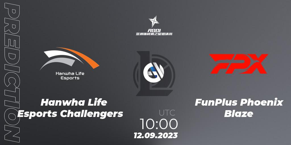Prognose für das Spiel Hanwha Life Esports Challengers VS FunPlus Phoenix Blaze. 12.09.23. LoL - Asia Star Challengers Invitational 2023