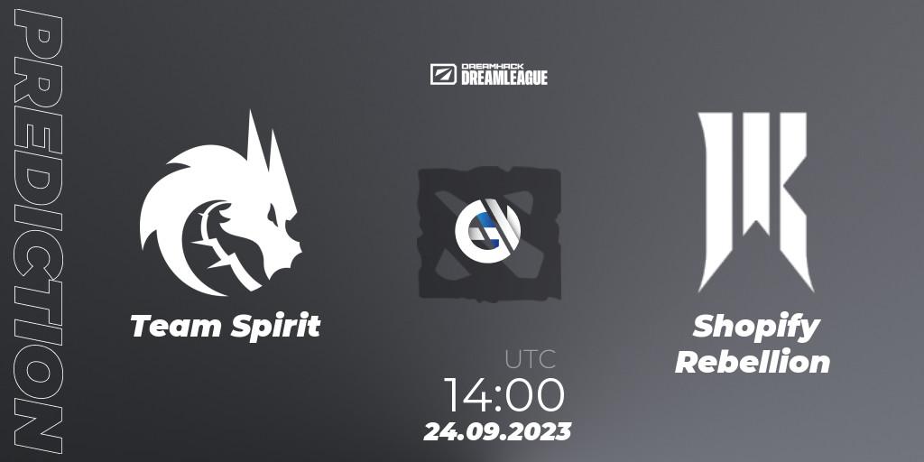 Prognose für das Spiel Team Spirit VS Shopify Rebellion. 24.09.23. Dota 2 - DreamLeague Season 21