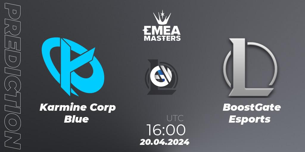 Prognose für das Spiel Karmine Corp Blue VS BoostGate Esports. 20.04.24. LoL - EMEA Masters Spring 2024 - Group Stage
