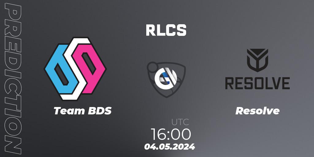 Prognose für das Spiel Team BDS VS Resolve. 04.05.2024 at 16:00. Rocket League - RLCS 2024 - Major 2: EU Open Qualifier 4