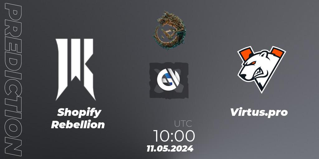 Prognose für das Spiel Shopify Rebellion VS Virtus.pro. 11.05.24. Dota 2 - PGL Wallachia Season 1 - Group Stage