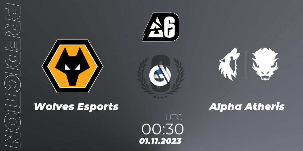 Prognose für das Spiel Wolves Esports VS Alpha Atheris. 01.11.2023 at 00:30. Rainbow Six - BLAST Major USA 2023