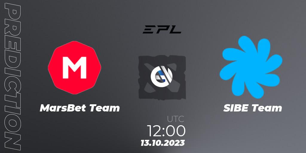 Prognose für das Spiel MarsBet Team VS SIBE Team. 13.10.2023 at 12:05. Dota 2 - European Pro League Season 13