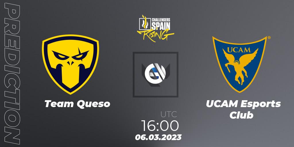 Prognose für das Spiel Team Queso VS UCAM Esports Club. 05.03.2023 at 16:00. VALORANT - VALORANT Challengers 2023 Spain: Rising Split 1