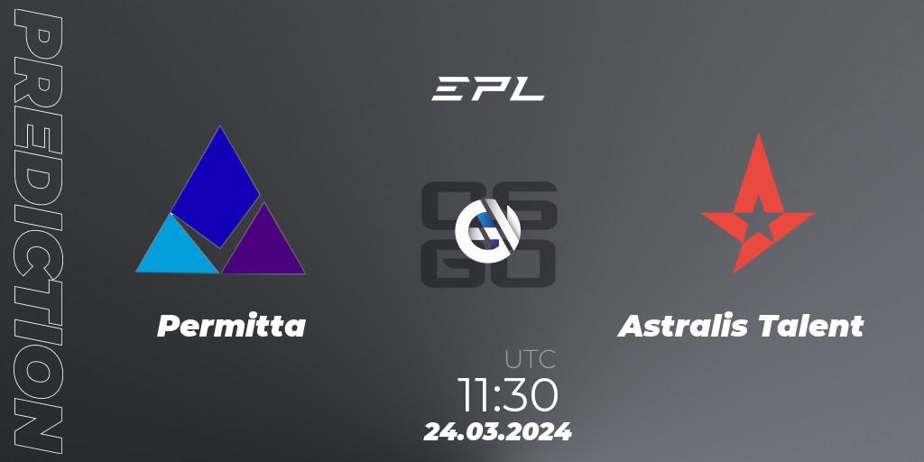 Prognose für das Spiel Permitta VS Astralis Talent. 24.03.24. CS2 (CS:GO) - European Pro League Season 16: Division 2