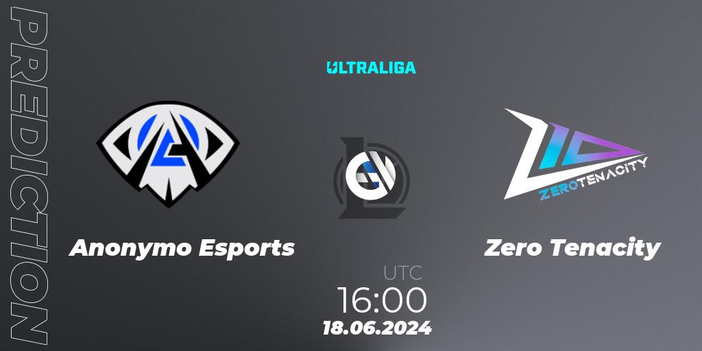 Prognose für das Spiel Anonymo Esports VS Zero Tenacity. 18.06.2024 at 16:00. LoL - Ultraliga Season 12