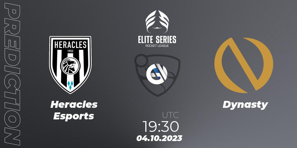 Prognose für das Spiel Heracles Esports VS Dynasty. 04.10.2023 at 19:40. Rocket League - Elite Series Fall 2023