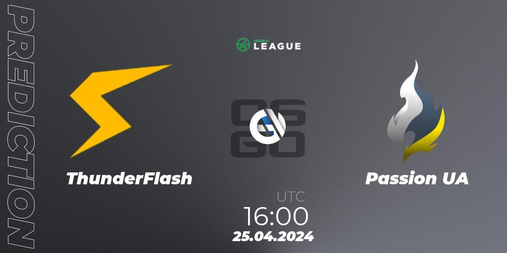 Prognose für das Spiel ThunderFlash VS Passion UA. 25.04.24. CS2 (CS:GO) - ESEA Season 49: Advanced Division - Europe