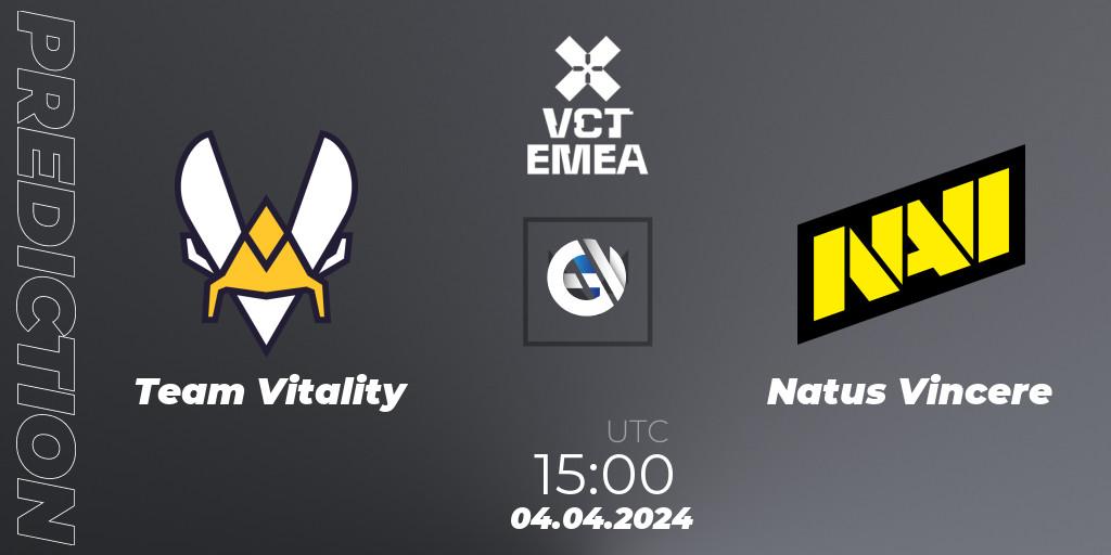 Prognose für das Spiel Team Vitality VS Natus Vincere. 04.04.24. VALORANT - VALORANT Champions Tour 2024: EMEA League - Stage 1 - Group Stage