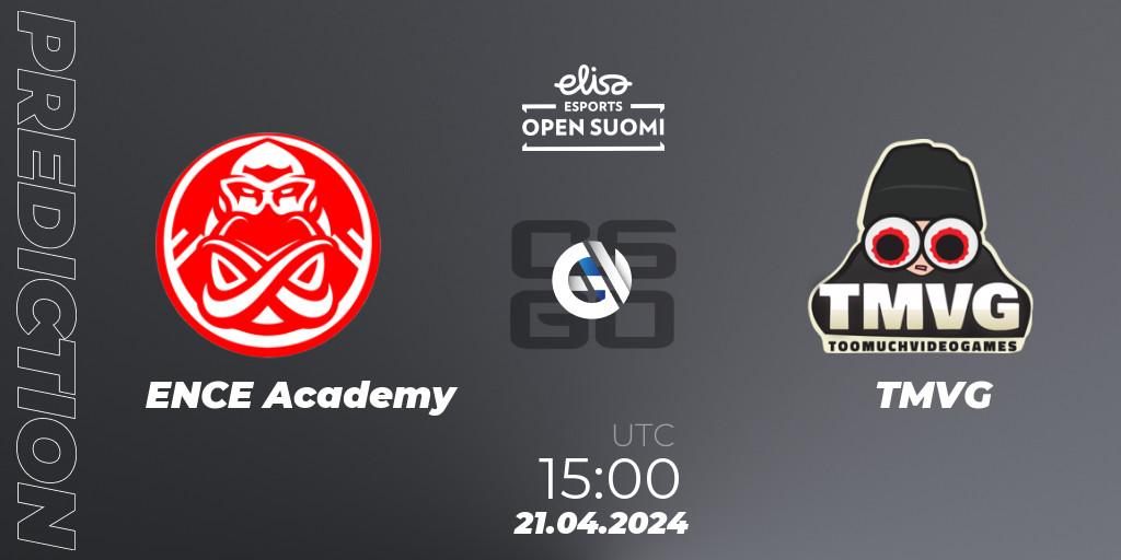 Prognose für das Spiel ENCE Academy VS TMVG. 21.04.24. CS2 (CS:GO) - Elisa Open Suomi Season 6