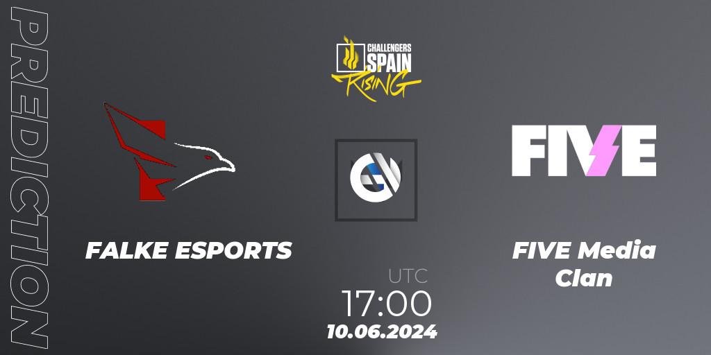 Prognose für das Spiel FALKE ESPORTS VS FIVE Media Clan. 10.06.2024 at 17:00. VALORANT - VALORANT Challengers 2024 Spain: Rising Split 2