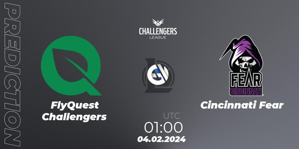 Prognose für das Spiel FlyQuest Challengers VS Cincinnati Fear. 04.02.24. LoL - NACL 2024 Spring - Group Stage