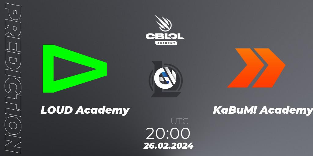 Prognose für das Spiel LOUD Academy VS KaBuM! Academy. 26.02.24. LoL - CBLOL Academy Split 1 2024