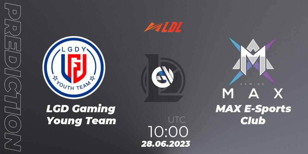 Prognose für das Spiel LGD Gaming Young Team VS MAX E-Sports Club. 28.06.2023 at 11:00. LoL - LDL 2023 - Regular Season - Stage 3