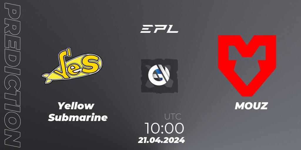 Prognose für das Spiel Yellow Submarine VS MOUZ. 21.04.24. Dota 2 - European Pro League Season 17
