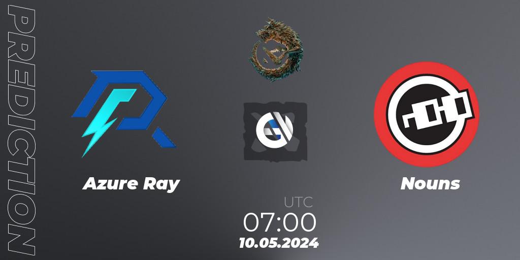 Prognose für das Spiel Azure Ray VS Nouns. 10.05.24. Dota 2 - PGL Wallachia Season 1 - Group Stage