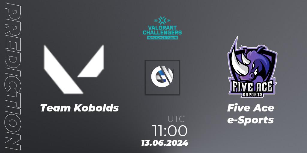 Prognose für das Spiel Team Kobolds VS Five Ace e-Sports. 13.06.2024 at 11:00. VALORANT - VALORANT Challengers Hong Kong and Taiwan 2024: Split 2