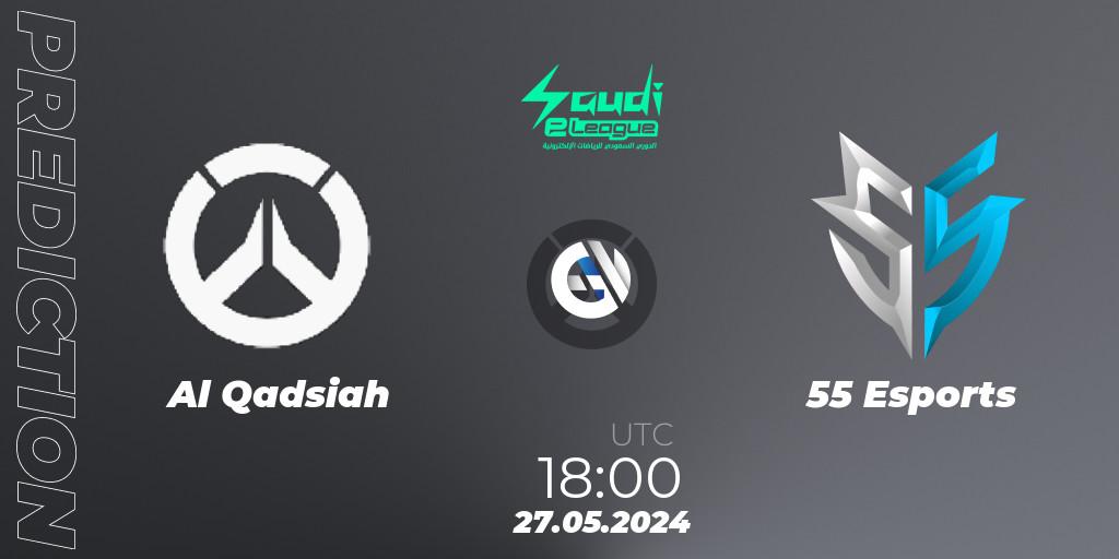 Prognose für das Spiel Al Qadsiah VS 55 Esports. 27.05.2024 at 18:00. Overwatch - Saudi eLeague 2024 - Major 2 Phase 2