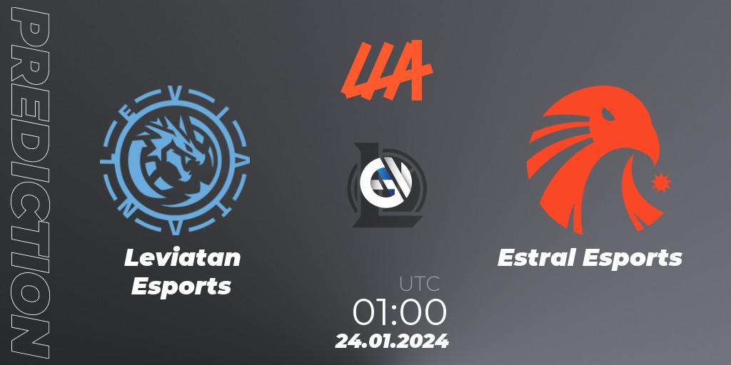 Prognose für das Spiel Leviatan Esports VS Estral Esports. 24.01.24. LoL - LLA 2024 Opening Group Stage