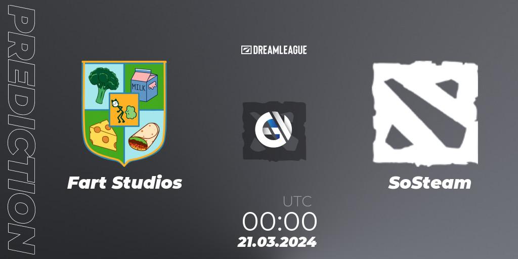Prognose für das Spiel Fart Studios VS SoSteam. 21.03.24. Dota 2 - DreamLeague Season 23: North America Closed Qualifier