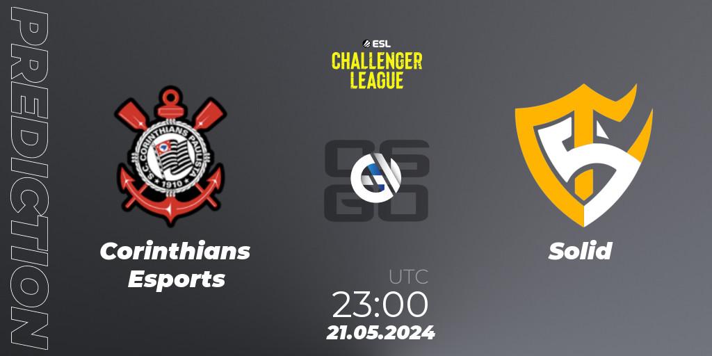 Prognose für das Spiel Corinthians Esports VS Solid. 21.05.2024 at 23:00. Counter-Strike (CS2) - ESL Challenger League Season 47: South America